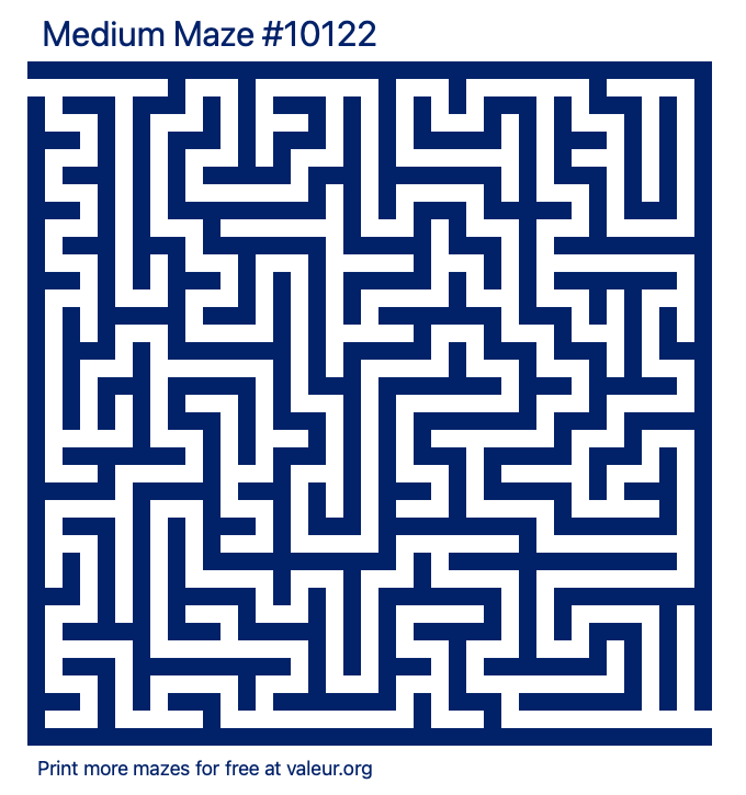 Free Printable Medium Maze number 10122