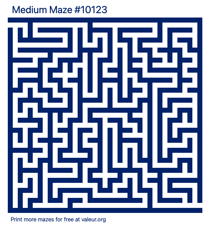 Free Printable Medium Maze number 10123