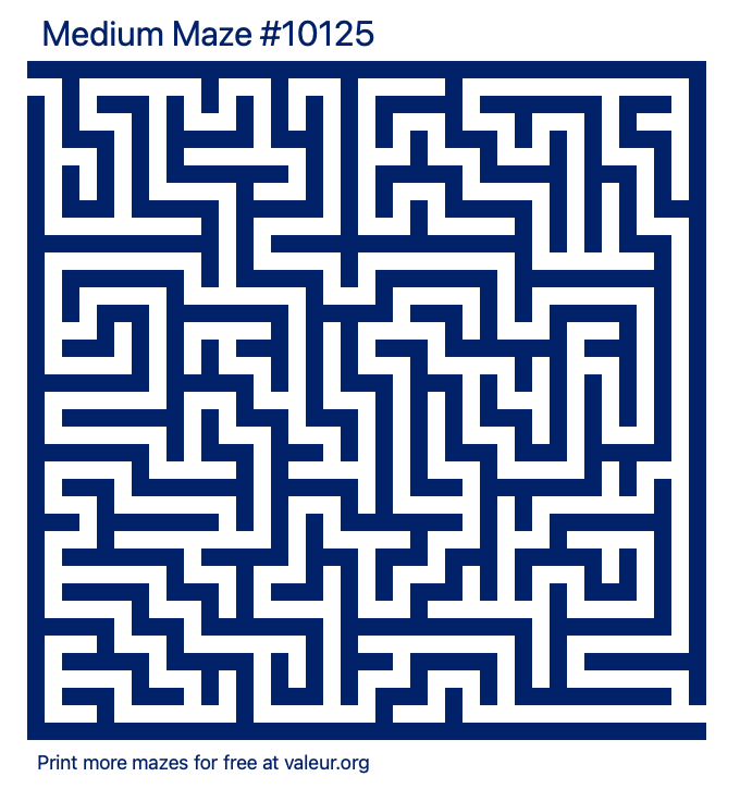 Free Printable Medium Maze number 10125