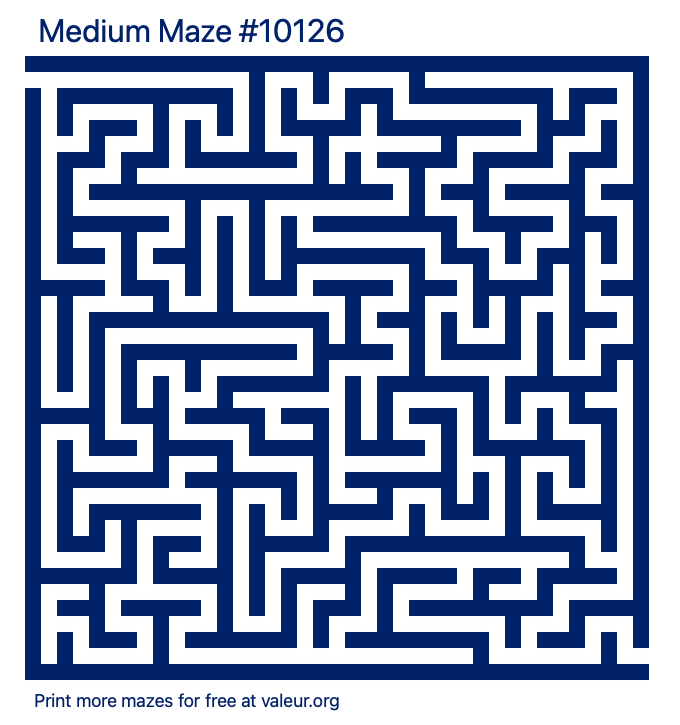 Free Printable Medium Maze number 10126