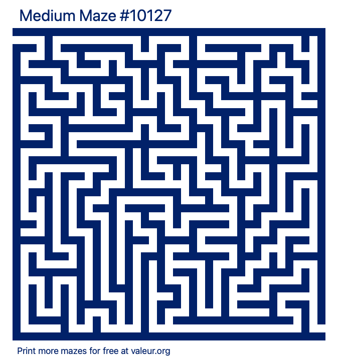 Free Printable Medium Maze number 10127