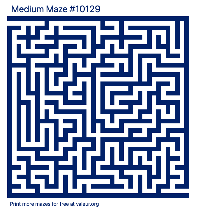 Free Printable Medium Maze number 10129