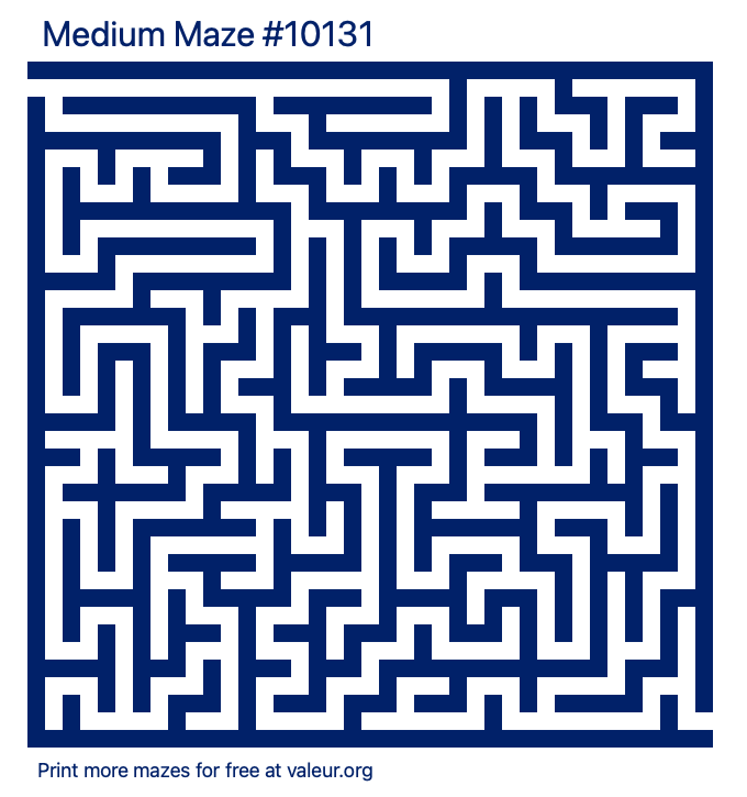 Free Printable Medium Maze number 10131