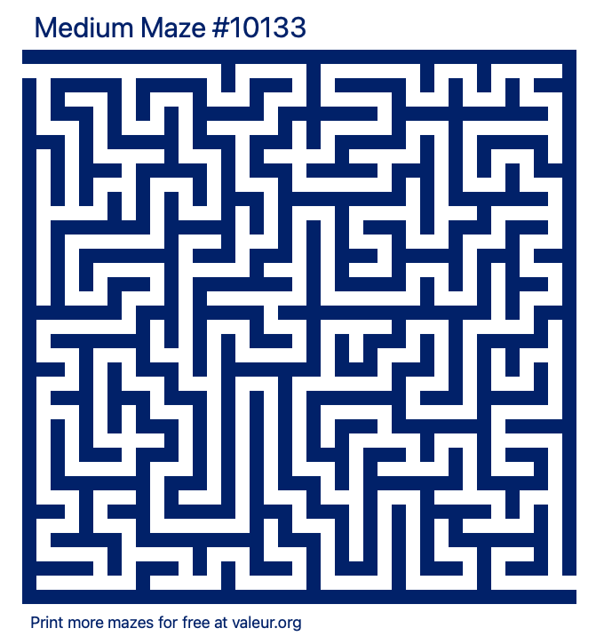 Free Printable Medium Maze number 10133