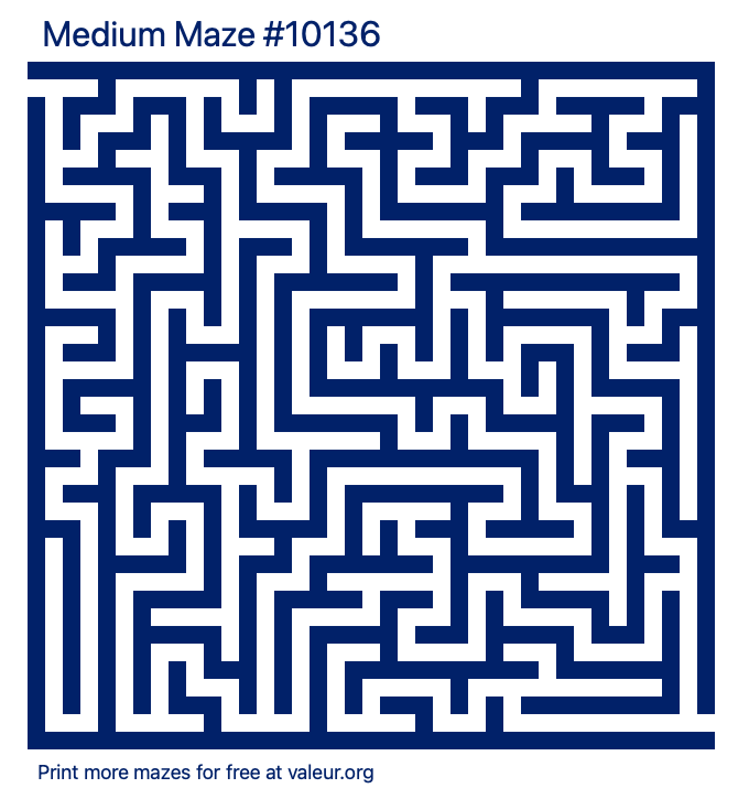 Free Printable Medium Maze number 10136