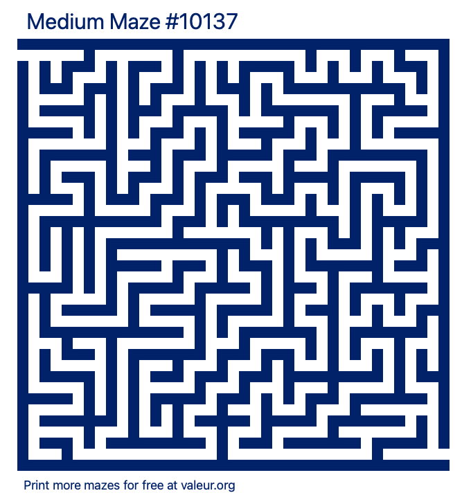 Free Printable Medium Maze number 10137