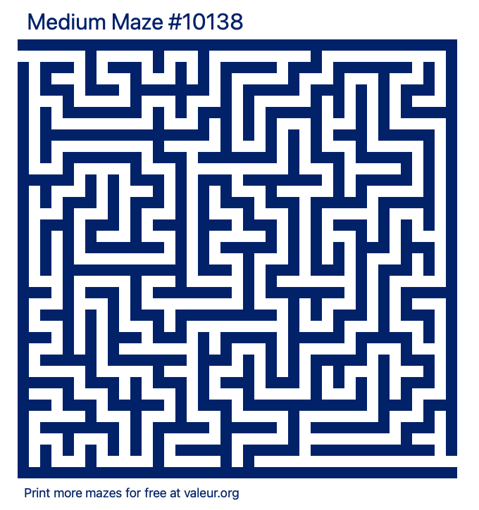 Free Printable Medium Maze number 10138