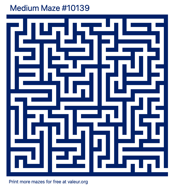 Free Printable Medium Maze number 10139