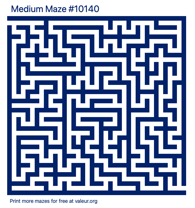 Free Printable Medium Maze number 10140