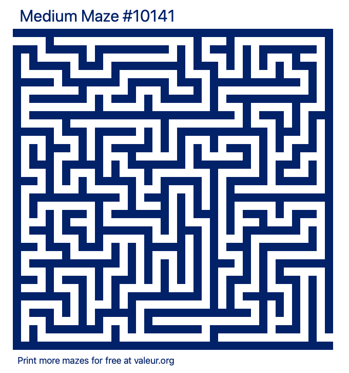 Free Printable Medium Maze number 10141