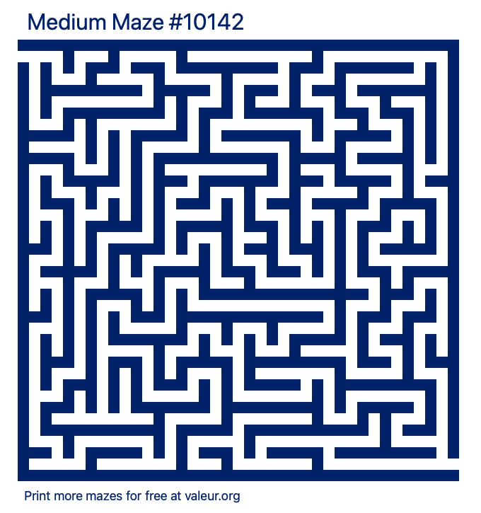 Free Printable Medium Maze number 10142