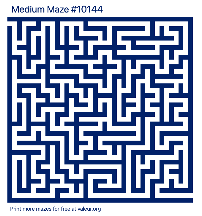 Free Printable Medium Maze number 10144