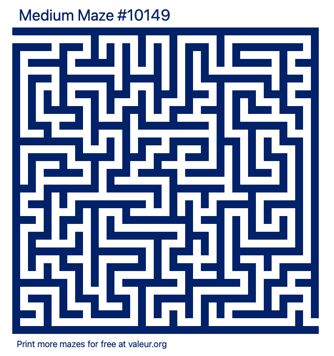 Free Printable Medium Maze number 10149