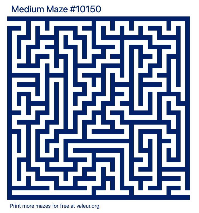 Free Printable Medium Maze number 10150