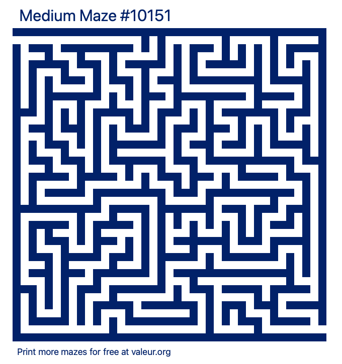 Free Printable Medium Maze number 10151