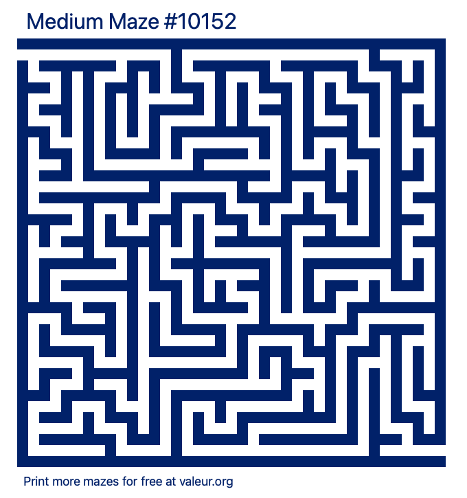 Free Printable Medium Maze number 10152