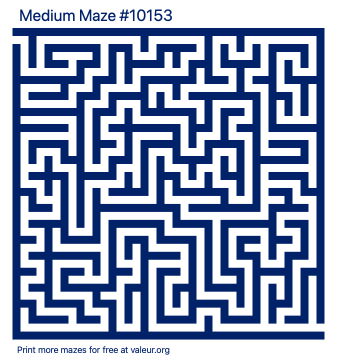 Free Printable Medium Maze number 10153