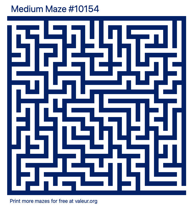 Free Printable Medium Maze number 10154