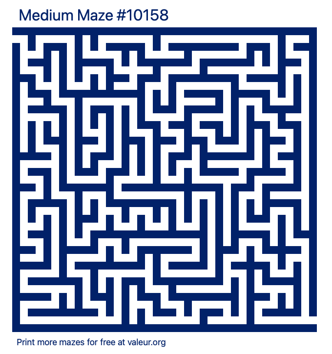 Free Printable Medium Maze number 10158