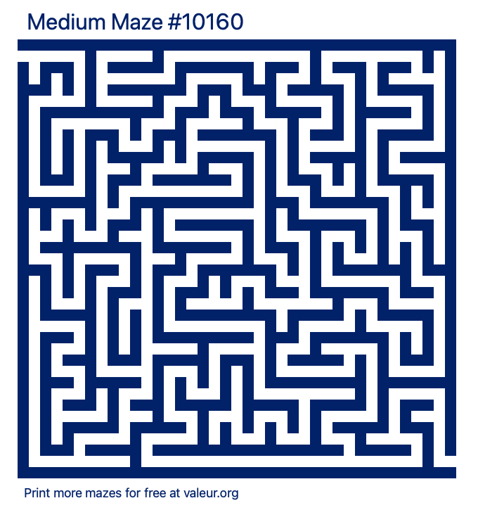 Free Printable Medium Maze number 10160