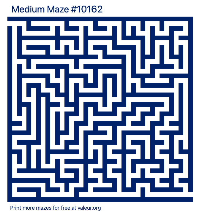 Free Printable Medium Maze number 10162