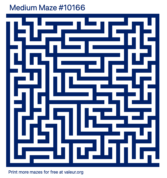 Free Printable Medium Maze number 10166