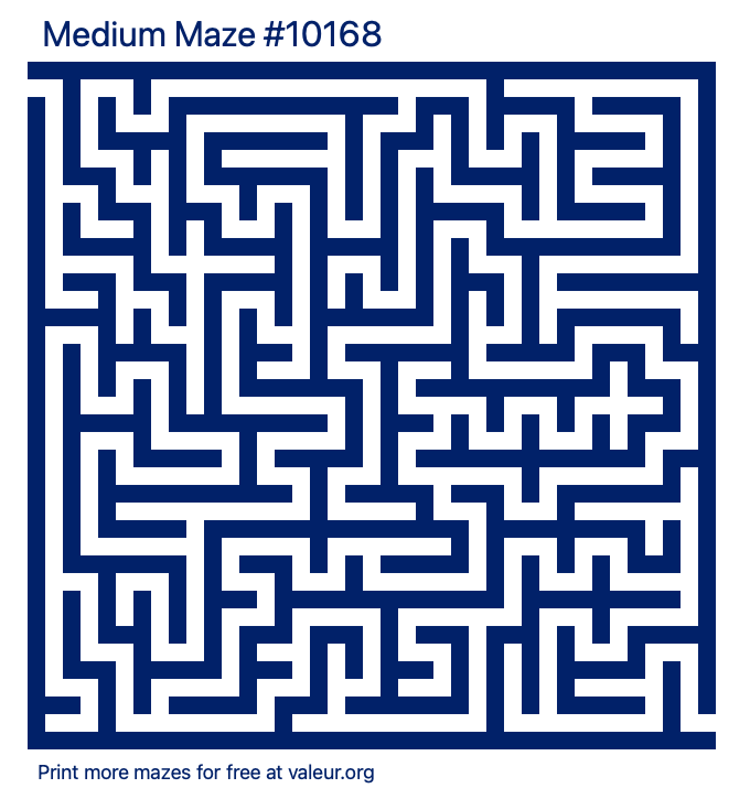 Free Printable Medium Maze number 10168