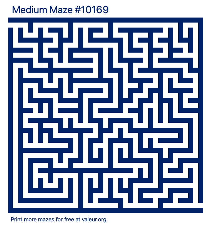 Free Printable Medium Maze number 10169