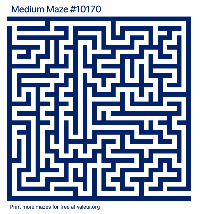 Free Printable Medium Maze number 10170