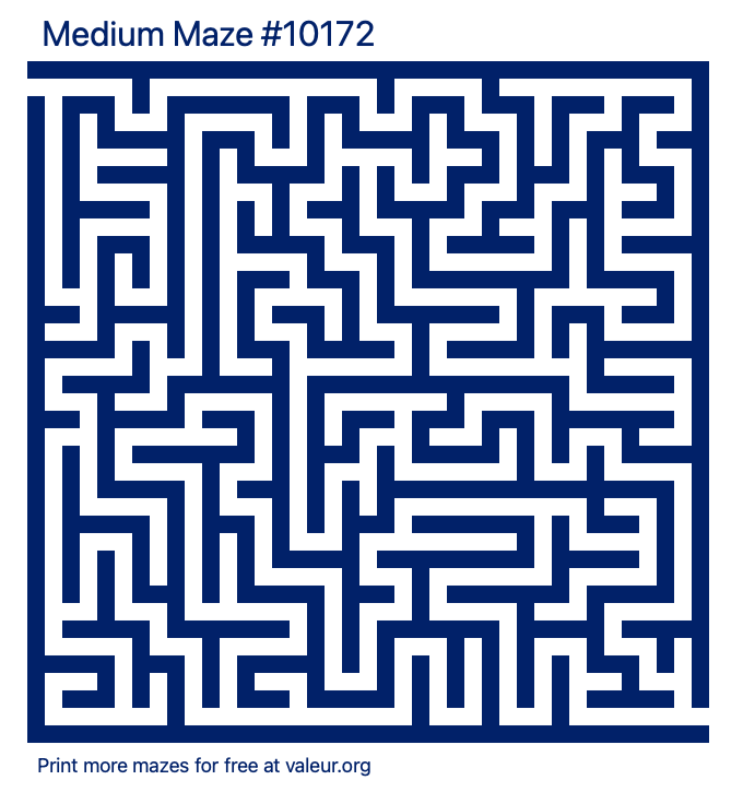 Free Printable Medium Maze number 10172