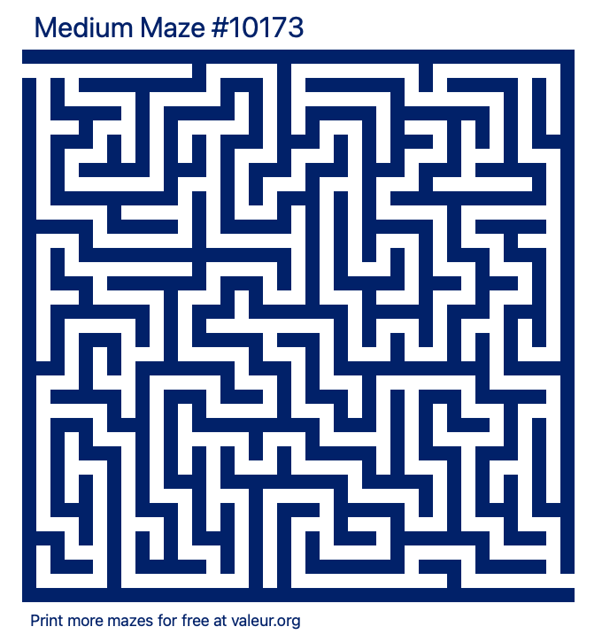 Free Printable Medium Maze number 10173