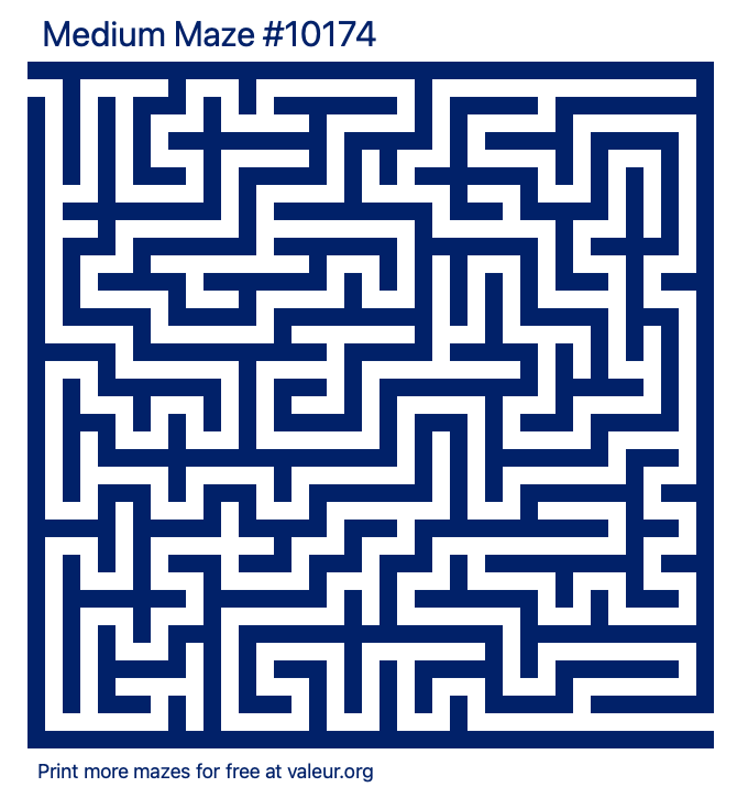 Free Printable Medium Maze number 10174