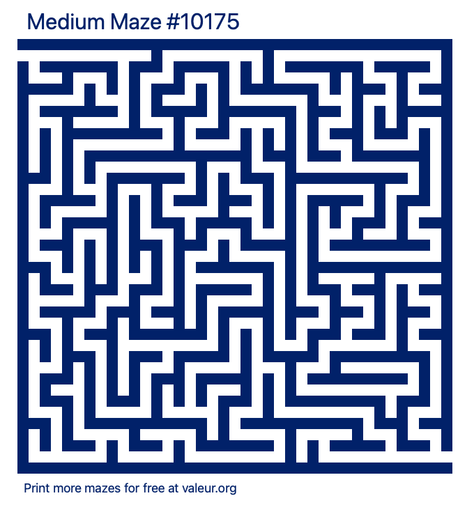 Free Printable Medium Maze number 10175