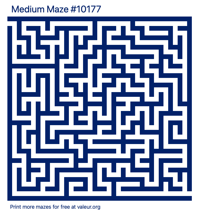 Free Printable Medium Maze number 10177