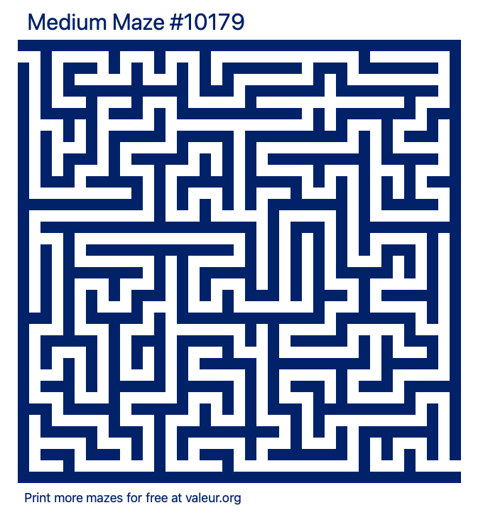 Free Printable Medium Maze number 10179