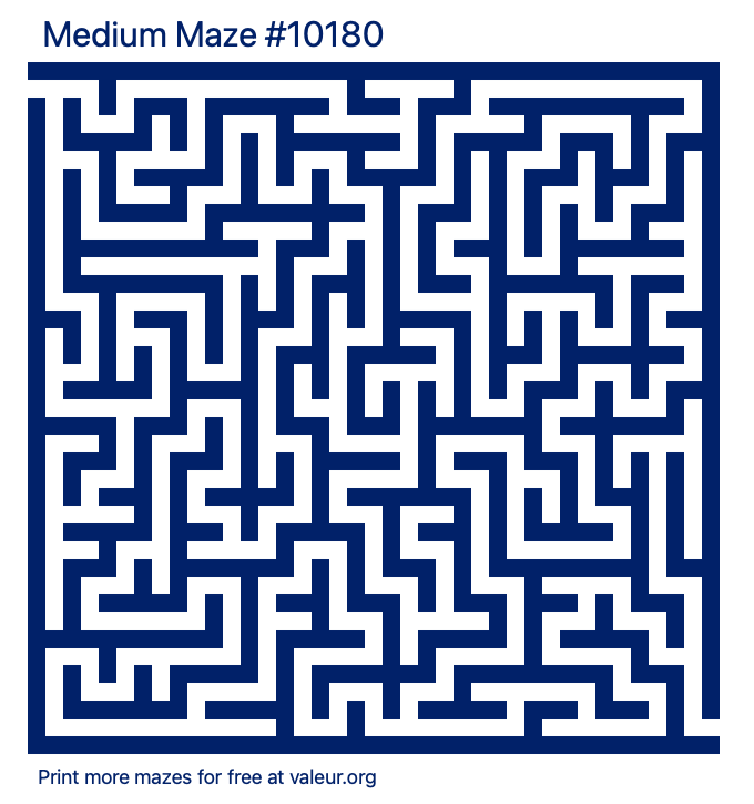 Free Printable Medium Maze number 10180