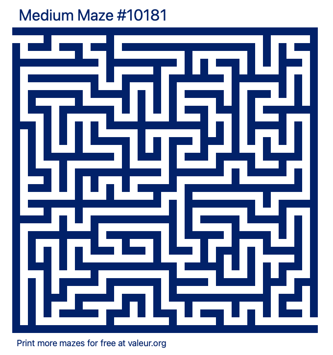 Free Printable Medium Maze number 10181