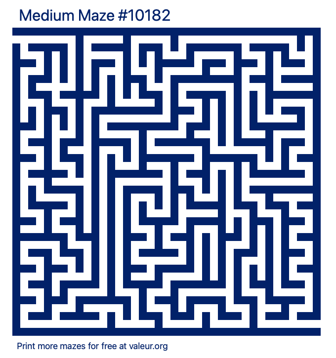 Free Printable Medium Maze number 10182