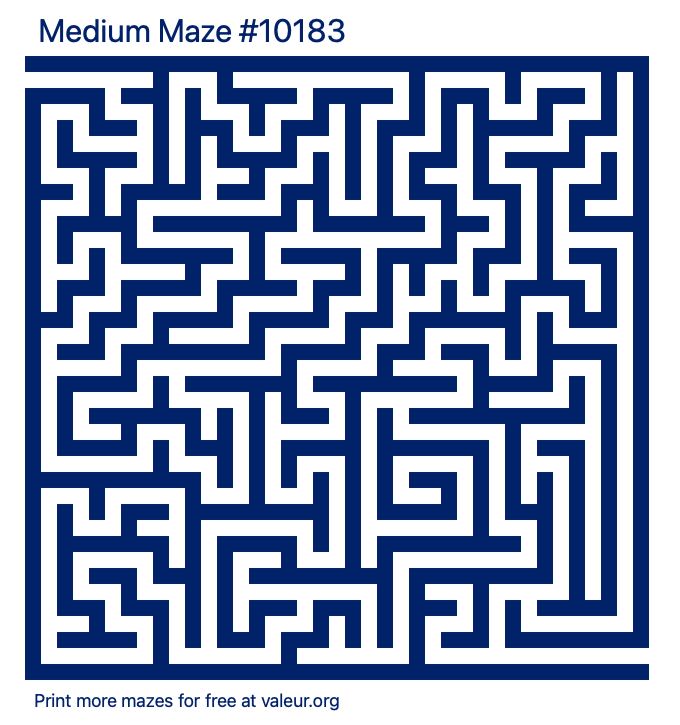 Free Printable Medium Maze number 10183