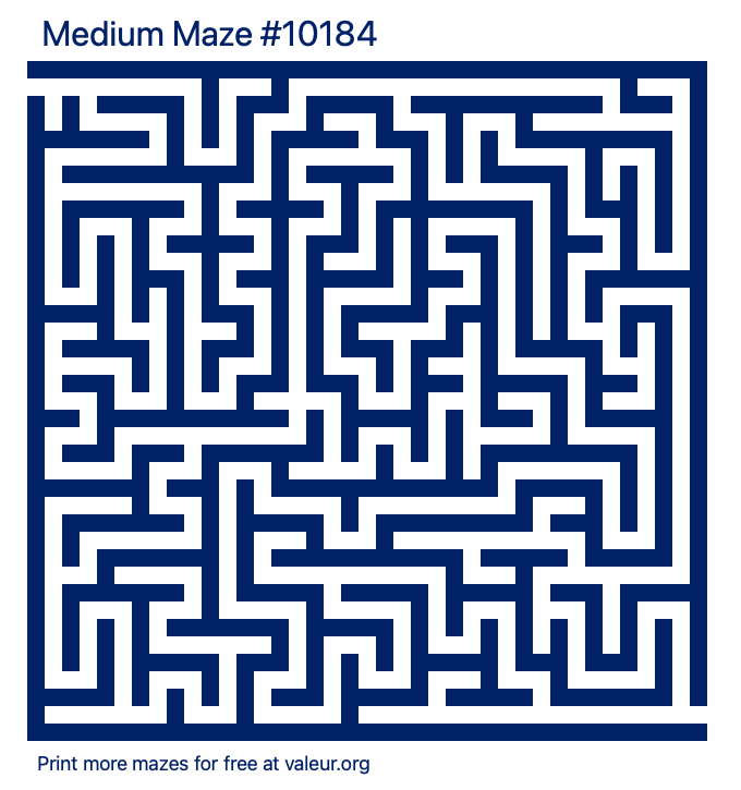 Free Printable Medium Maze number 10184