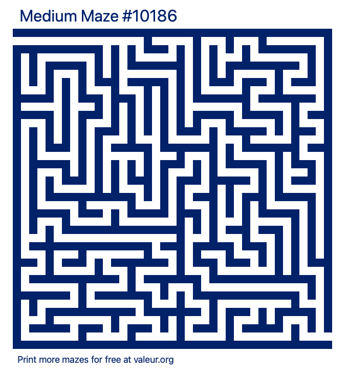 Free Printable Medium Maze number 10186