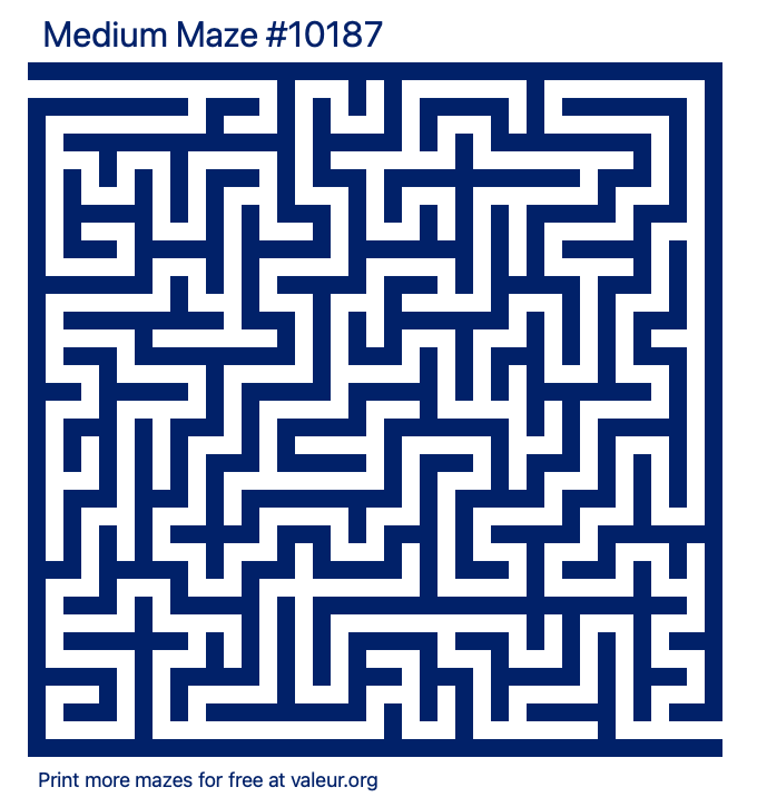 Free Printable Medium Maze number 10187