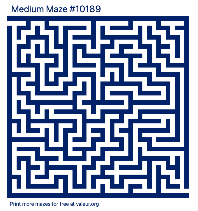 Free Printable Medium Maze number 10189