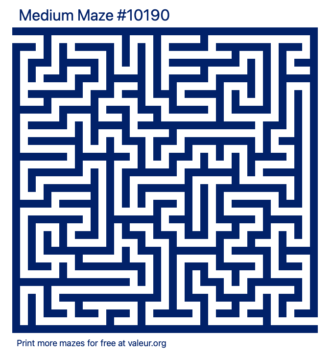 Free Printable Medium Maze number 10190