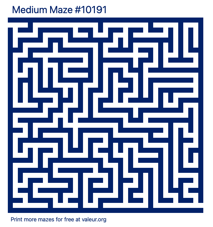 Free Printable Medium Maze number 10191