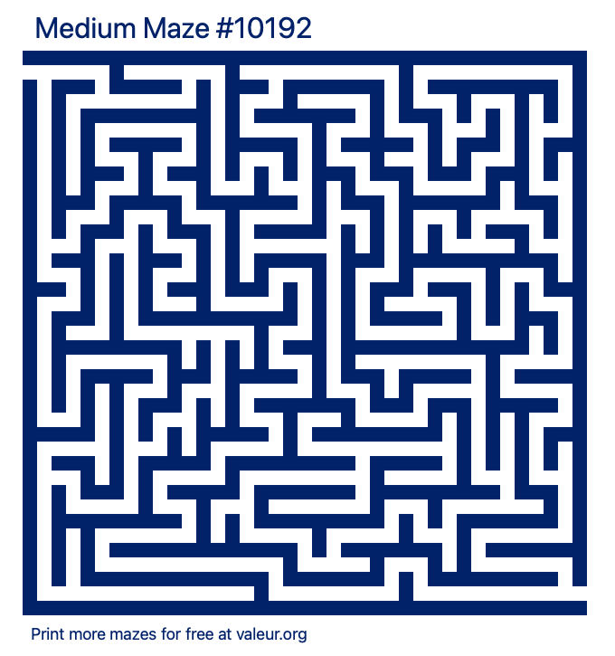 Free Printable Medium Maze number 10192
