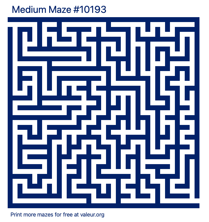 Free Printable Medium Maze number 10193
