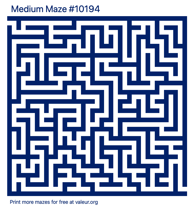 Free Printable Medium Maze number 10194