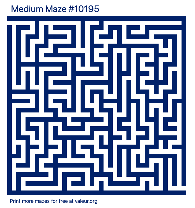 Free Printable Medium Maze number 10195