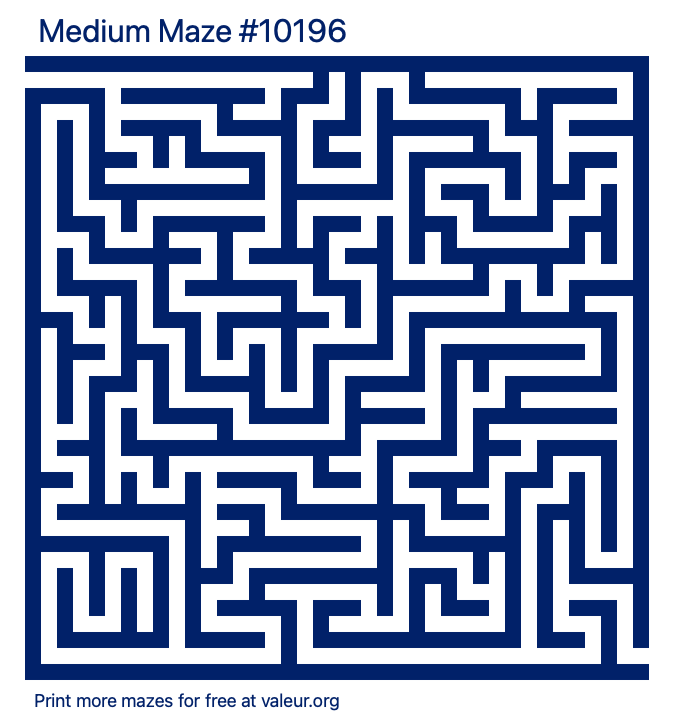 Free Printable Medium Maze number 10196